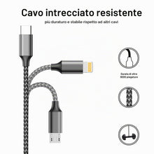 Carica l'immagine nel visualizzatore di Gallery, Multi Cavo di Ricarica[1.2M]4 in 1 MultiploCavetto Rapida per iPhone Galaxy