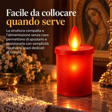 Carica l'immagine nel visualizzatore di Gallery, topolenashop Lumino Votivo LED Rosso a Batteria – Effetto Fiamma Realistico – Candela Elettronica 10,5x6,5 cm con Interr