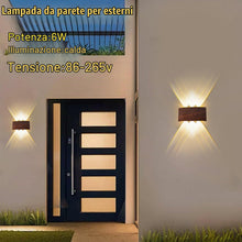 Carica l'immagine nel visualizzatore di Gallery, 2 pezzi Lampada da Parete Interno Esterno 6W Bianco Caldo 3000K IP65