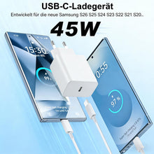 Carica l'immagine nel visualizzatore di Gallery, 45W Caricatore USB C, Caricatore USB C Rapido con 2M Cavo Type C per Samsung Galaxy S26 S25 S24 S23 S22 Ultra S20fe A56 