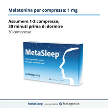 Carica l'immagine nel visualizzatore di Gallery, Metagenics MetaSleep - Con Melatonina e Magnesio - 30 Compresse