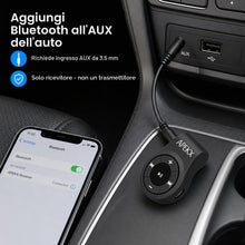 Carica l'immagine nel visualizzatore di Gallery, APEKX Adattatore audio Bluetooth per cuffie, cuffie, altoparlante, ricevitore wireless con microfono per chiamate in viv