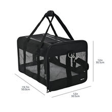 Carica l'immagine nel visualizzatore di Gallery, Amazon Basics Trasportino Morbido per Cani,Gatti - Grande, Nero, L 50 x P 26 x H 28 cm