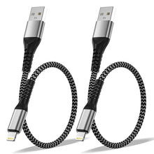 Carica l'immagine nel visualizzatore di Gallery, Cavo i-Phone Apple Certificato MFi 0.3M 2Pezzi, Cavo USB Ca-vo Ricarica i-Phone Nylon Cavetto iP-hone Filo Caricatore iP