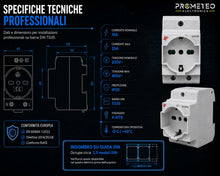 Carica l'immagine nel visualizzatore di Gallery, Kit Prese Schuko Modulari DIN TS35 Professionali 16A 230V – Prese Universali P40 per Quadro Elettrico – Compatibili Spin