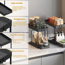 Carica l'immagine nel visualizzatore di Gallery, Meltrck 2 Pezzi Organizer Sottolavello Cucina 2 Livelli, Scaffale Estraibile per Lavello, Portaoggetti Sottolavello con 