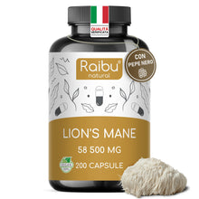Carica l'immagine nel visualizzatore di Gallery, Lions Mane 58.500 mg (Estratto 30:1) Capsule - Per il Cervello, il Benessere e l’Umore - Hericium Erinaceus, Vitamina C 
