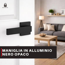 Carica l'immagine nel visualizzatore di Gallery, Maniglie Porte Interne con Rosetta 50 mm, Coppia Maniglia Porta Interna Design Moderno, Set Completo per Porte Legno, In