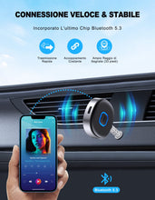 Carica l'immagine nel visualizzatore di Gallery, Mohard Ricevitore Bluetooth 5.3, Mini Aux Bluetooth Auto Adatto Jack 3.5mm