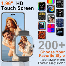 Carica l'immagine nel visualizzatore di Gallery, Nuovo Smartwatch Uomo Donna, 100+ Sportive Fitness Tracker con Sonno Contapassi Cardiofrequenzimetro, 1.96" Smartwatch c