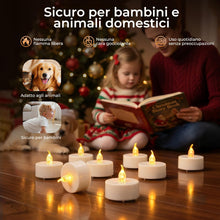 Carica l'immagine nel visualizzatore di Gallery, cimetech 12 lumini a LED con timer, telecomando senza fiamma decorazioni