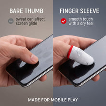 Carica l'immagine nel visualizzatore di Gallery, 4 pezzi finger sleeves per giochi mobili guanti per pollice traspiranti per touch screen anti-sudore antiscivolo ultra s