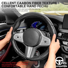 Carica l'immagine nel visualizzatore di Gallery, EINESIN 3x Coprivolante in Fibra di Carbonio Antiscivolo, Design Segmentato a Farfalla, Universale per il 99% delle Auto