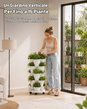 Carica l'immagine nel visualizzatore di Gallery, Bamworld Torre da Giardino Verticale 5 Livelli Impilabili con Ruote Bloccabili, per Erbe Aromatiche, Fragole e Ortaggi, 