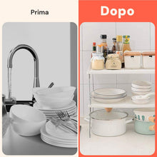 Carica l'immagine nel visualizzatore di Gallery, Avilia 3 Ripiani Salvaspazio Cucina Richiudibili, Organizer Mensole Bianco