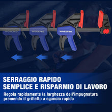 Carica l'immagine nel visualizzatore di Gallery, WORKPRO Morsetti da Falegname 2 Pezzi, Set di Morsetti per Legno
