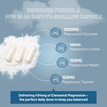 Carica l'immagine nel visualizzatore di Gallery, Complesso di glicinato di magnesio 4 in 1-1866 mg per porzione | Dose precisa di magnesio elementare da 404 mg | Aggiunt