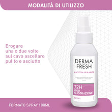 Carica l'immagine nel visualizzatore di Gallery, Dermafresh Iper-Sudorazione 72H Deodorante Antitraspirante Spray, 100 ml