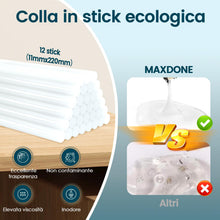 Carica l'immagine nel visualizzatore di Gallery, MAXDONE Pistola Colla a Caldo 60W &amp; 100W &amp; Chiudi con un clic, Pistola Grandi Colla a Caldo Professionale con 12 stick d