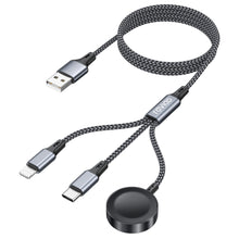 Carica l'immagine nel visualizzatore di Gallery, RAVIAD 3 in 1 Caricatore Apple Watch, 1.2M Cavo USB Multiplo