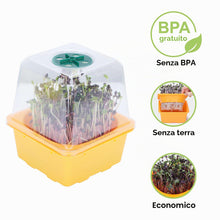 Carica l'immagine nel visualizzatore di Gallery, Vassoi per Microverde LUVCSOY con Coperchio, Kit di Germinazione con Cupola per Umidità e Fori da 3 mm, Senza BPA, per S