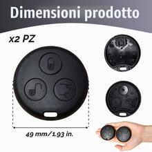 Carica l'immagine nel visualizzatore di Gallery, 2 pezzi Guscio chiave auto compatibile con Smart Fortwo – Scocca di ricambio per chiave telecomando, scocca 3 tasti per 