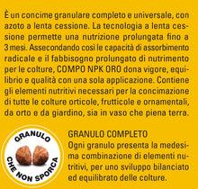 Carica l'immagine nel visualizzatore di Gallery, Compo NPK ORO, Concime Universale, Per Piante Orticole, Frutticole e Ornamentali, In Vaso e Piena Terra, Nutre Fino a 3 