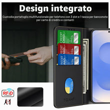 Carica l'immagine nel visualizzatore di Gallery, Cover per Samsung Galaxy S25 5G / S24 5G a Libro in Pelle,Nero