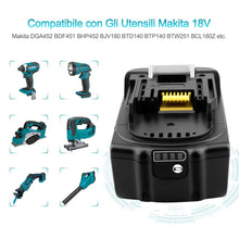 Carica l'immagine nel visualizzatore di Gallery, 5,0Ah 18V BL1850B Batteria per BL1860 BL1850B BL1850 BL1840B BL1840 BL1830 BL1835 BL1845 BL1815 LXT-400