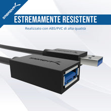 Carica l'immagine nel visualizzatore di Gallery, SABRENT Cavo Prolunga USB 3.2 Gen1 (1,8m) Maschio a Femmina, Cavo Estensione USB Trasferimento Dati e Ricarica per Hub &amp;