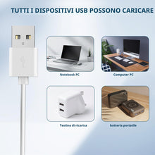 Carica l'immagine nel visualizzatore di Gallery, Xahpower USB Cavo di Ricarica, CC 2,5mm Cavo del Caricabatterie per Massaggiatore, 2PCS, Bianco