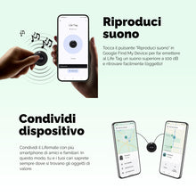 Carica l'immagine nel visualizzatore di Gallery, Lifemate Air Tag Android 2 Pack – Localizzatore Bluetooth Intelligente con GPS Portachiavi, Compatibile con App “Funzion