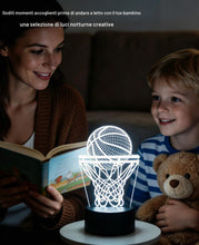 Carica l'immagine nel visualizzatore di Gallery, Lampada da basket 3D Decorativa, Lampada da comodino Camera Intelligente 7 Colori Per Bambini, Luce Notturna LED Decorat