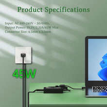 Carica l'immagine nel visualizzatore di Gallery, Caricatore per HP，Alimentatore 45W per Hp Elitebook Punta blu (4,5×3,0 mm)