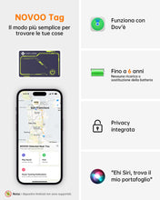 Carica l'immagine nel visualizzatore di Gallery, NOVOO Air Tag Card Wallet Tracker Card Thin 1,6 mm Smart Bluetooth Tag Compatibile con Apple Dove è? App (solo iOS), 6 a