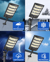 Carica l'immagine nel visualizzatore di Gallery, Lampione Solare Led Esterno, 6000K Bianca e 3000K Calda Faro Stradale Esterno Impermeabile con Pannello Solare e Sensore