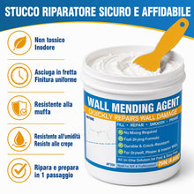 Carica l'immagine nel visualizzatore di Gallery, Stucco per Muro Bianco Pronto, 250g Stucco Muro per Buchi, Crepe, Sfogliature &amp; Graffiti, Con Patch per Cartongesso, Spa