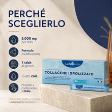 Carica l'immagine nel visualizzatore di Gallery, Collagene da Bere Idrolizzato 5000mg 60 Stick 5g Integratore Linfa Vitalis