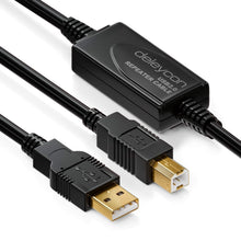 Carica l'immagine nel visualizzatore di Gallery, DeleyCON 10m USB 2.0 Attivo Cavo Della Stampante Con Amplificatore Di Segnale - USB2.0 Ripetitore Scanner per PC