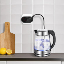 Carica l'immagine nel visualizzatore di Gallery, Aigostar Presa Doppia,Adattatore Schuko con Protezione Bambini,Doppia Presa Tedesca,Adattatore 2 prese Frontali,16A,Nero