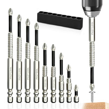 Carica l'immagine nel visualizzatore di Gallery, 9 Pezzi Magnetic Screwdriver Drill Bit Set, K5 Trapano ad Alta Magnetica, Punte Avvitatore Calamitate per Avvitatore Pro