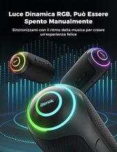 Carica l'immagine nel visualizzatore di Gallery, RIENOK Cassa Bluetooth Portatile Potente 40W Impermeabile, Doppie Trombe