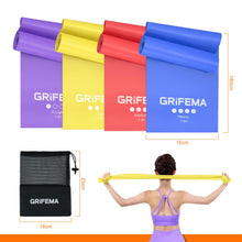 Carica l'immagine nel visualizzatore di Gallery, GRIFEMA GA5002 Fasce Elastiche Fitness Set da 4 1.8m – Elastici Palestra