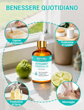 Carica l'immagine nel visualizzatore di Gallery, Olio Essenziale di Bergamotto 100ML Naturale per Capelli, Pelle, Diffusore, Aromaterapia e Fai da Te