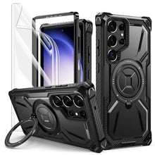Carica l'immagine nel visualizzatore di Gallery, Lanhiem Cover per Samsung S23 Ultra, 14FT Antiurto, 360° Supporto, Nero