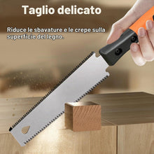 Carica l'immagine nel visualizzatore di Gallery, Sega giapponese per Legno, Seghetto Manuale Piccola con Lama a dOppio Taglio, Impugnatura Antiscivolo in Acciaio al Carb
