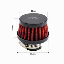Carica l'immagine nel visualizzatore di Gallery, Simoni Racing ARTC Kit Pop-off con Mini Filtro Nero 25 mm e Cup Stopper Rosso, per Abarth 500 595 Grande Punto e Alfa Ro