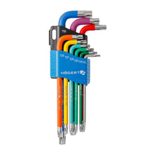 Carica l'immagine nel visualizzatore di Gallery, Högert Technik - Chiave TORX I Set da 9 pezzi I Dimensioni da T10 a T50 I In acciaio legato S2 I Resistente alla deforma