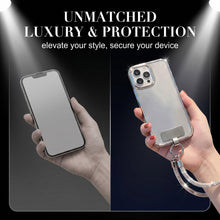 Carica l'immagine nel visualizzatore di Gallery, 2 Pezzi Cordino per Cellulare da Polso, Laccio per Cellulare con Strass Argento e Piastrina in Acciaio Inossidabile, Lac
