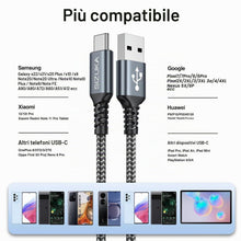 Carica l'immagine nel visualizzatore di Gallery, SIZUKA Cavo USB C [2M 3Pezzi] 3.1A Cavo USB Type-C Ricarica Rapida Nylon